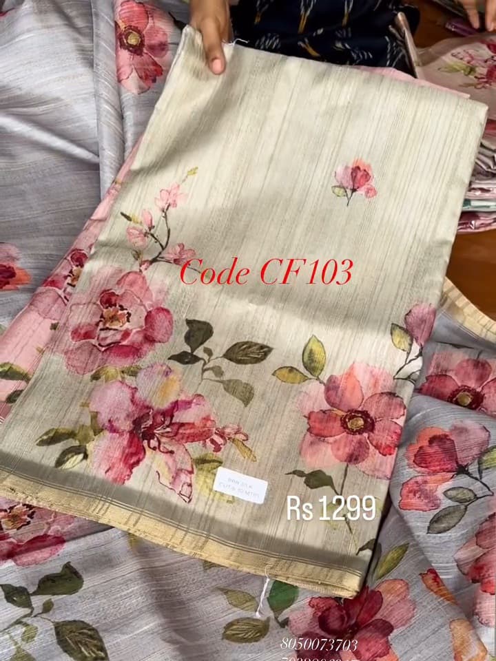 Chanderi floral Digital Print Saree