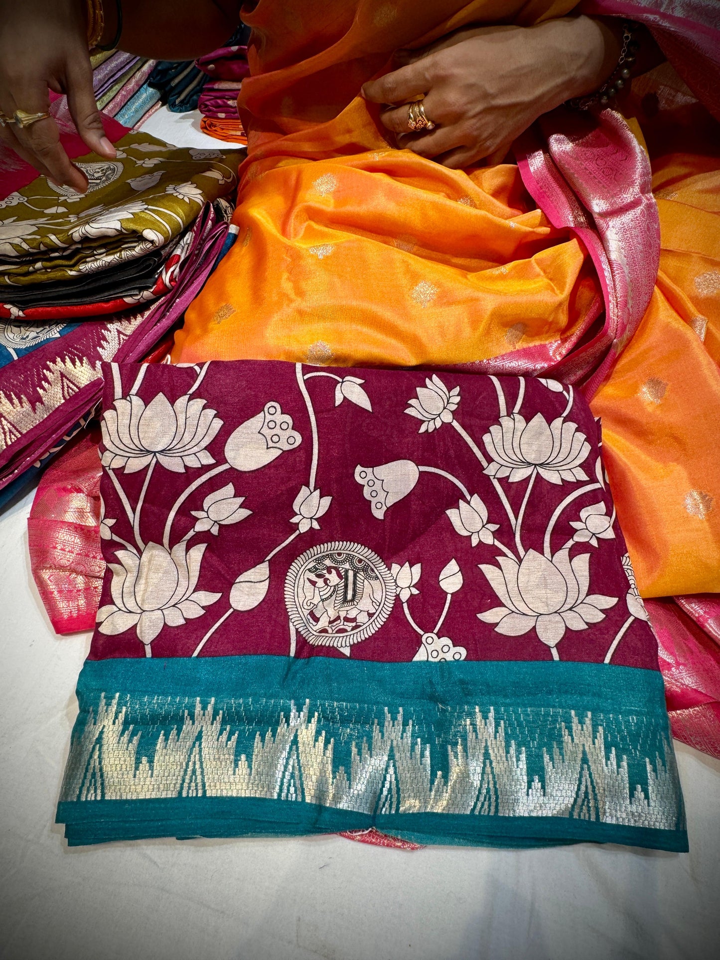 Crepe Silk Kalamkari Saree