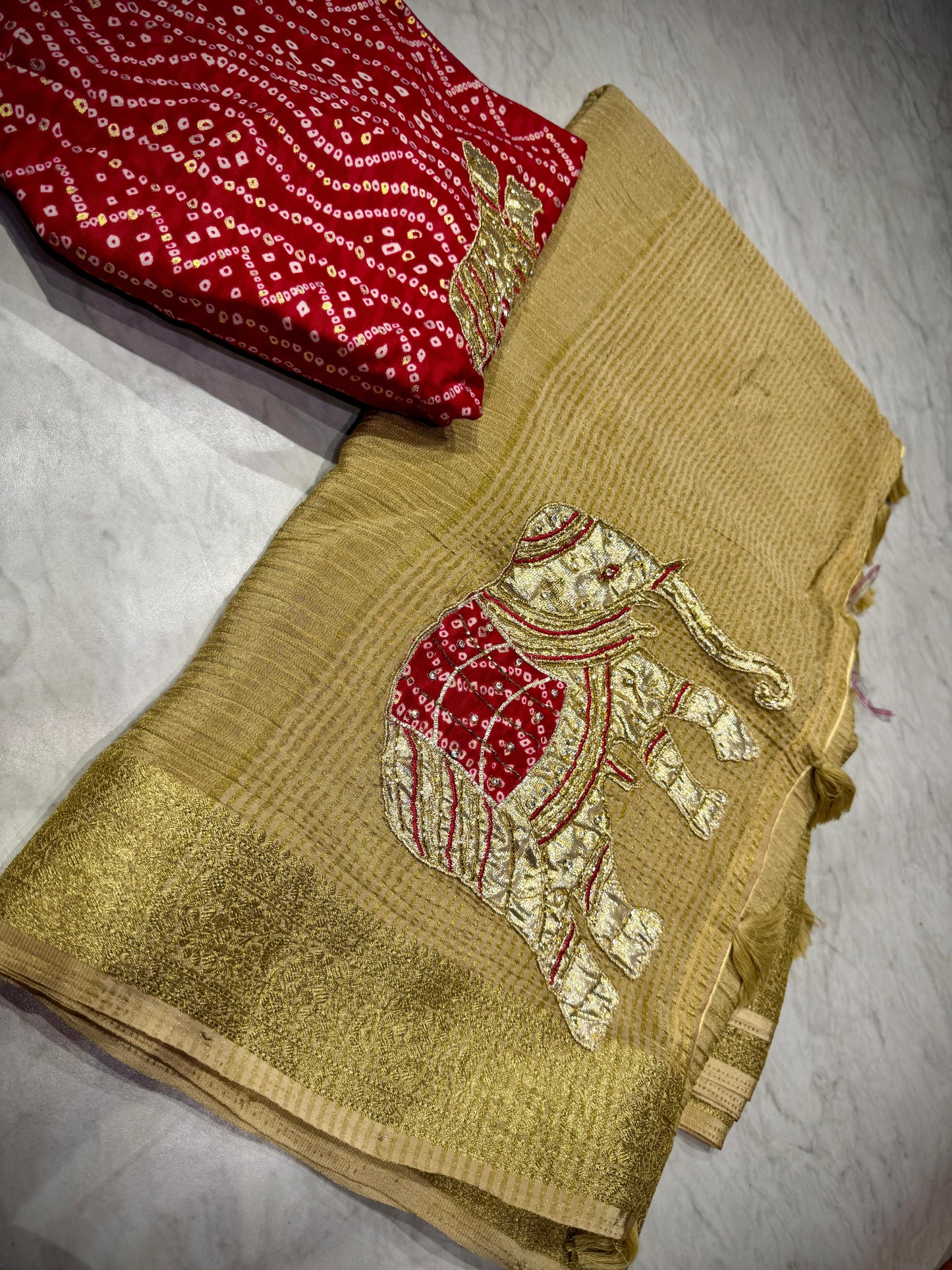 Crushed Georgette Saree