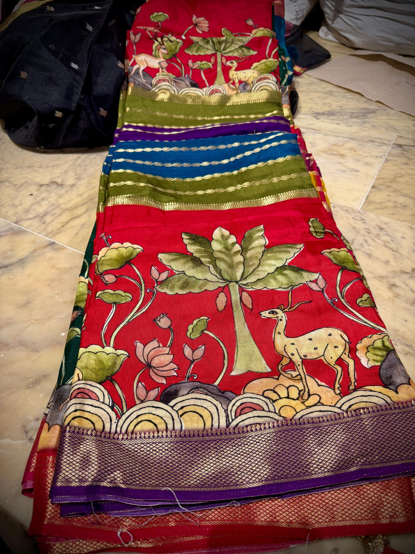 Half N Half Pure Moonga Silk Saree