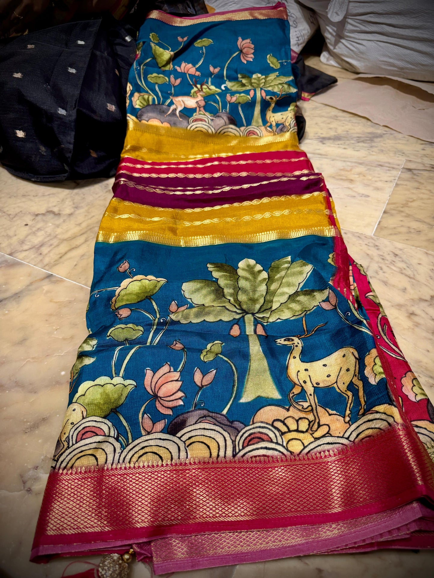 Half N Half Pure Moonga Silk Saree