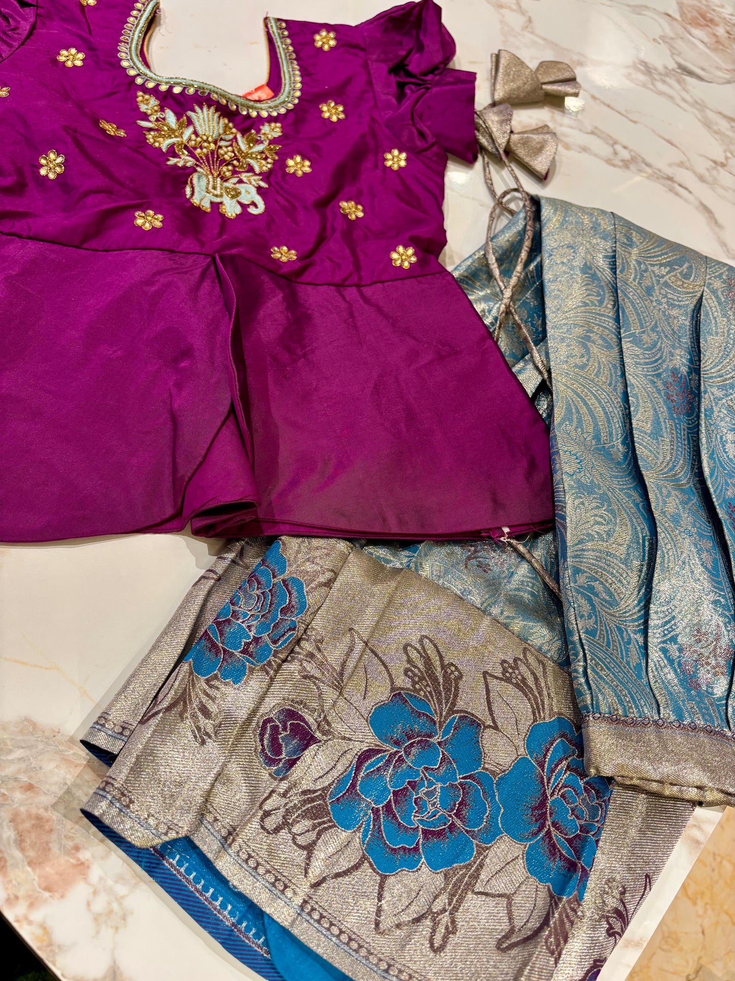 Kids Kanchi Pattu Lehenga