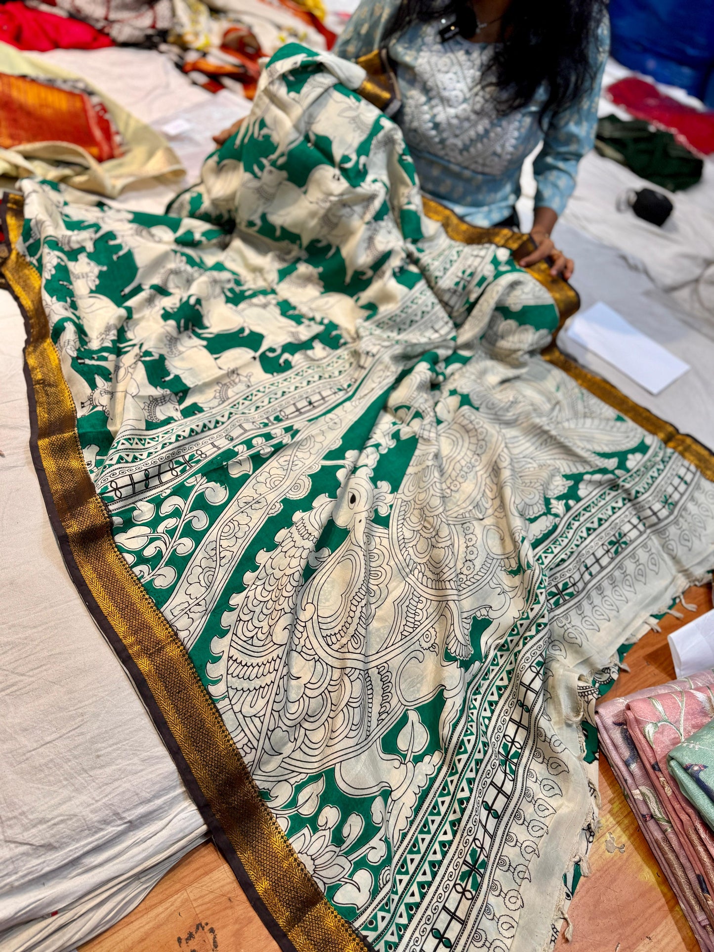 Pure Pen Kalamakri Saree