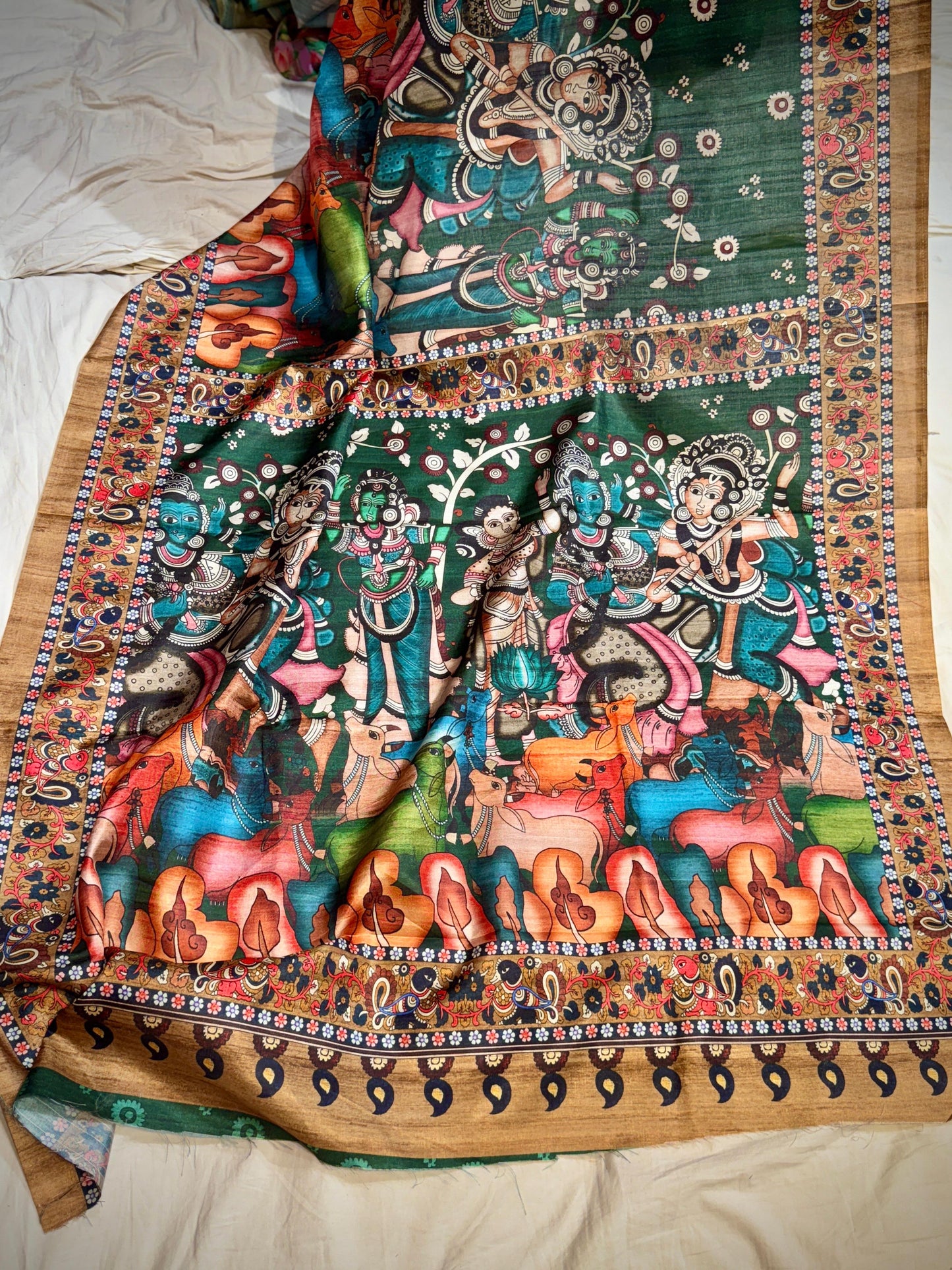 Budget Wear Tussar Pichwai Silk Saree