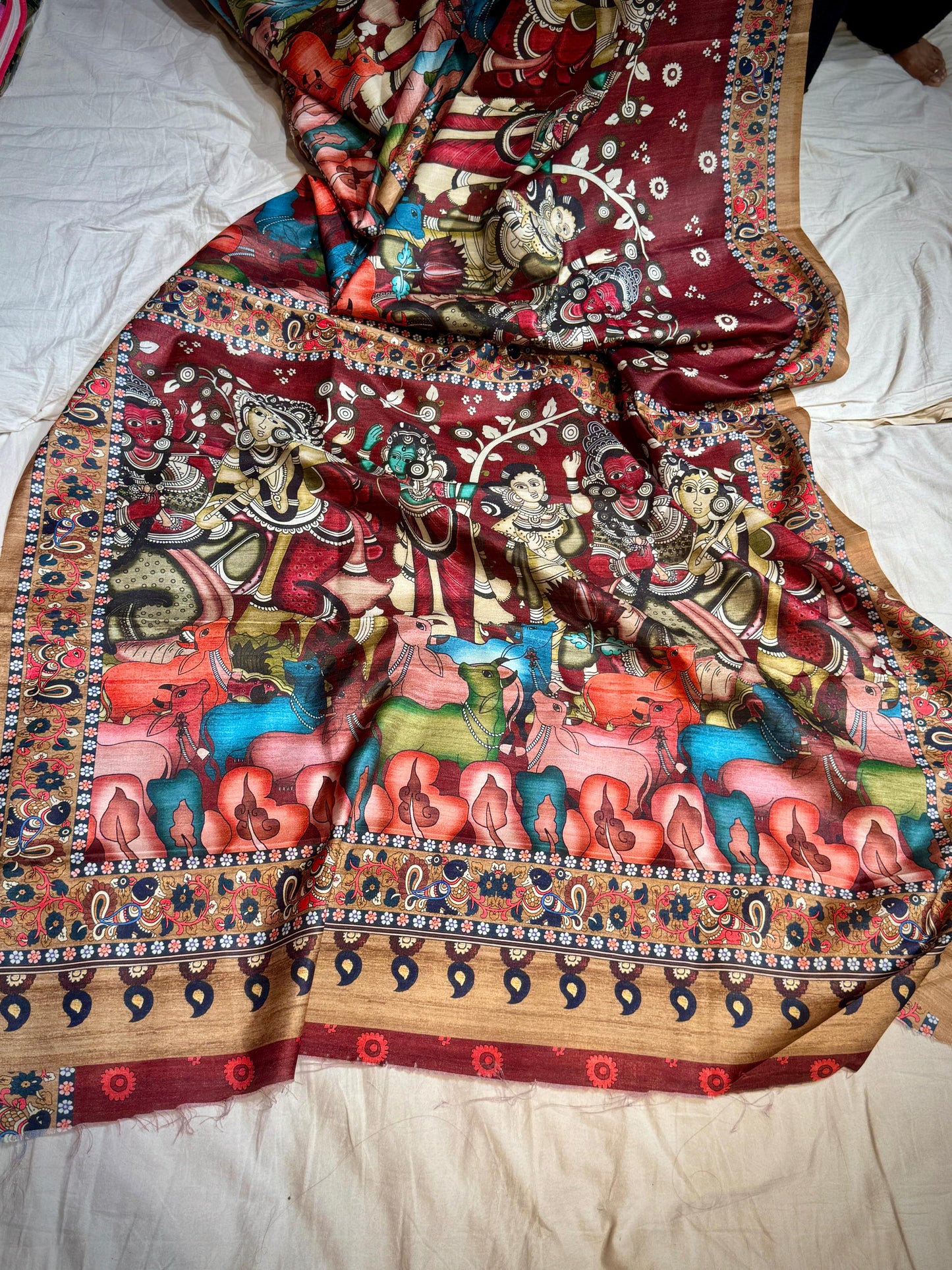 Budget Wear Tussar Pichwai Silk Saree