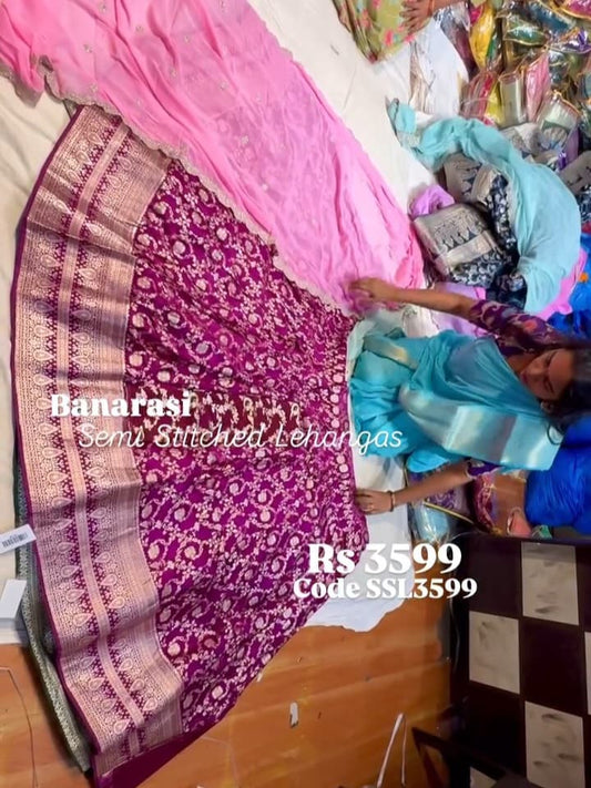 Banarasi Semi Stitched Lehenga