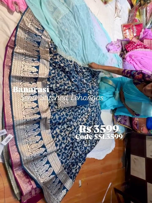 Banarasi Semi Stitched Lehenga