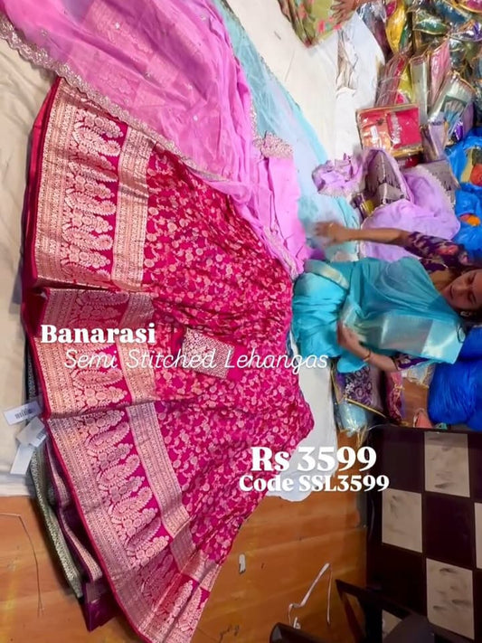 Banarasi Semi Stitched Lehenga