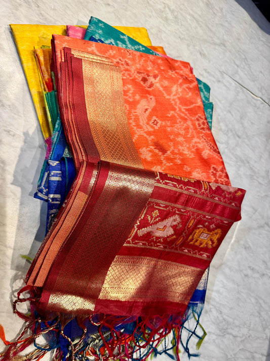 Chanderi Pochampally Ikat Saree