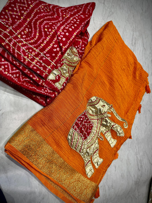 Crushed Georgette Saree
