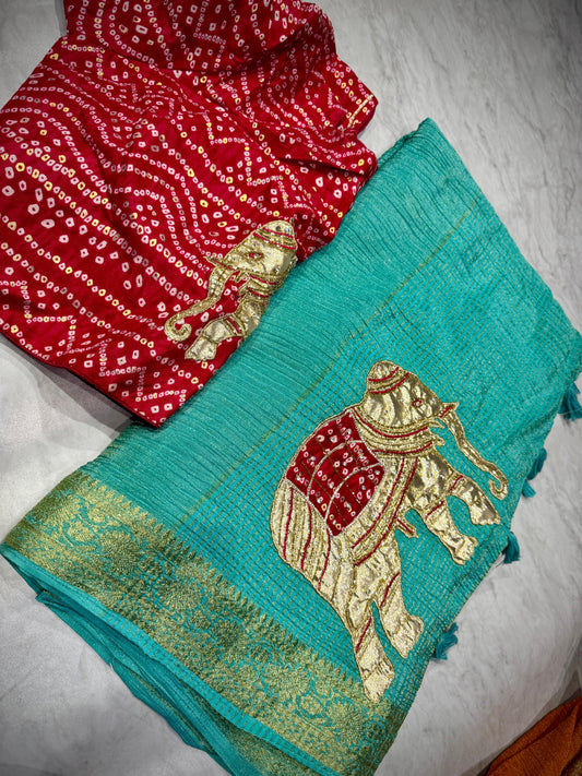 Crushed Georgette Saree