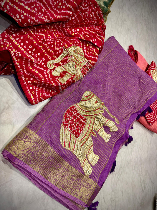 Crushed Georgette Saree
