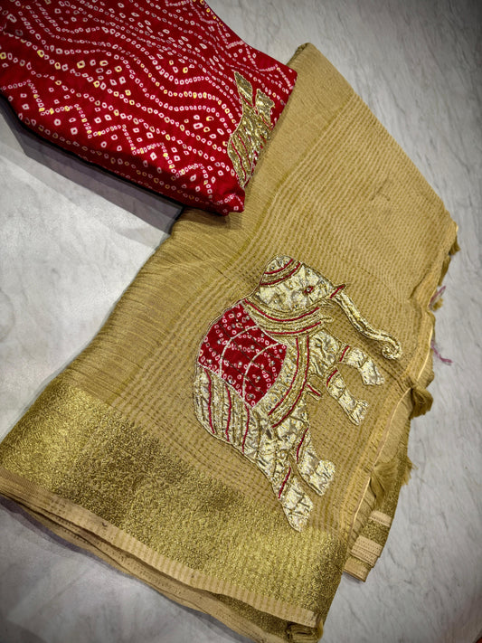 Crushed Georgette Saree