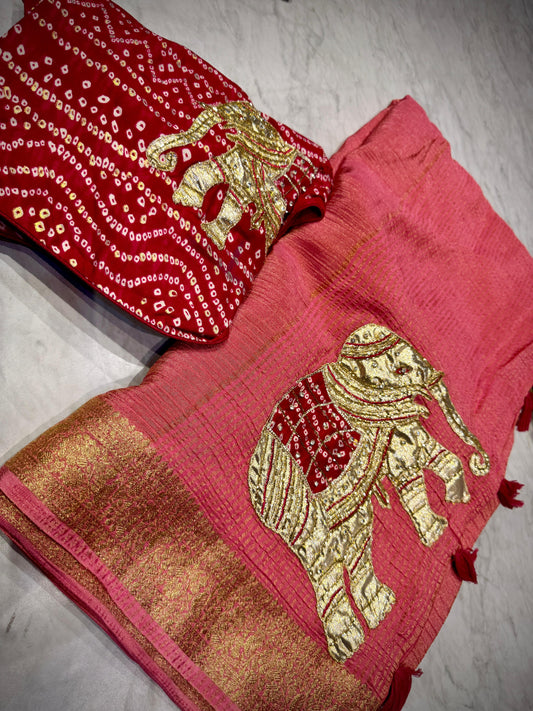 Crushed Georgette Saree
