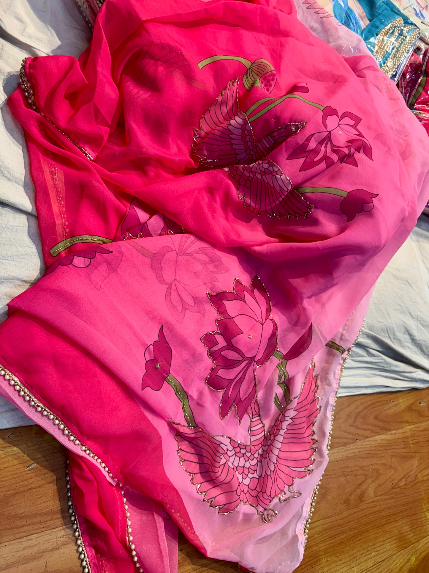 Hand Maggam Work Saree
