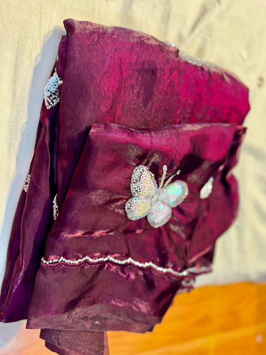 Designer Saree In Space Silk Saree