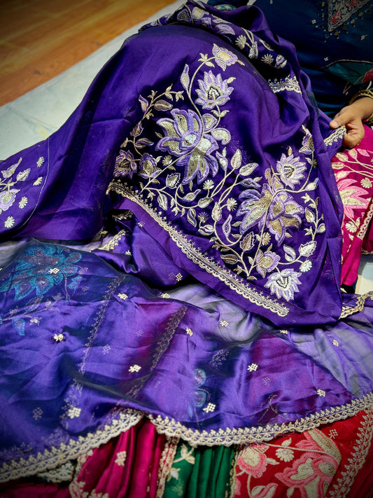 Designer Saree With Maggam Work Blouse