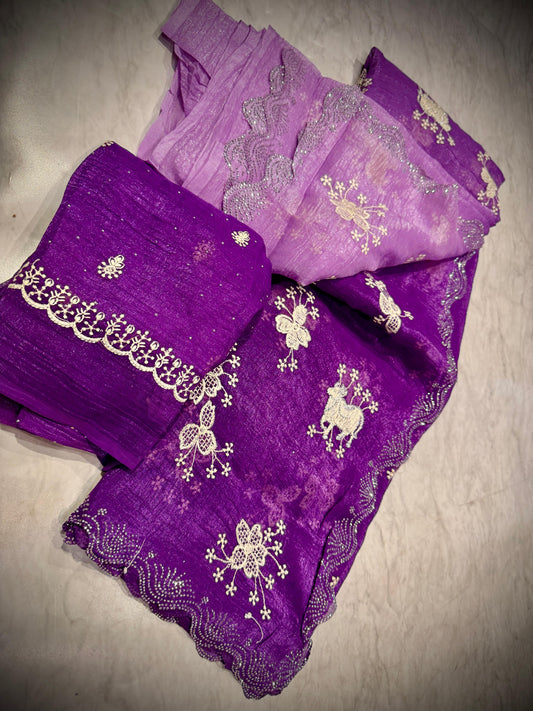Designer Swarovski Work Saree