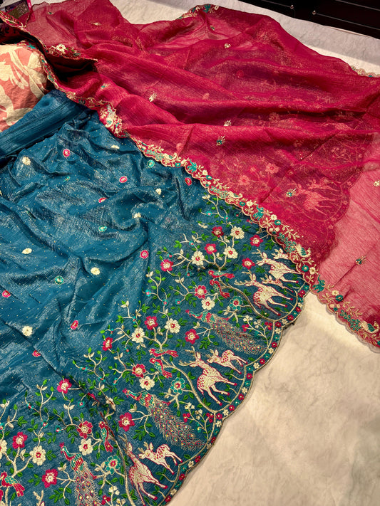 Designer Wear Semi Stitched Lahenga