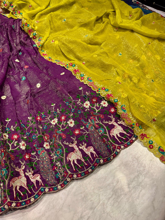 Designer Wear Semi Stitched Lahenga