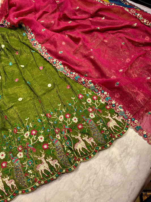 Designer Wear Semi Stitched Lahenga