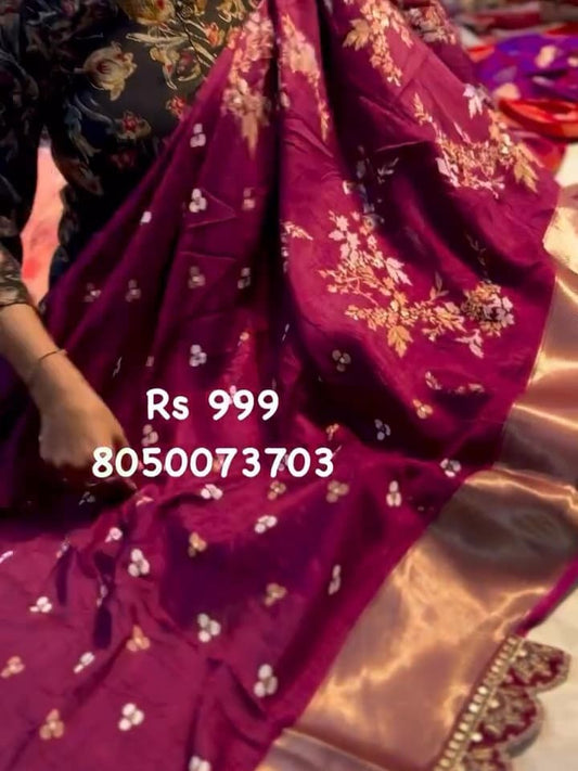 Floral Dola Silk Saree