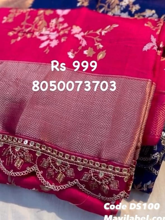 Floral Dola Silk Saree