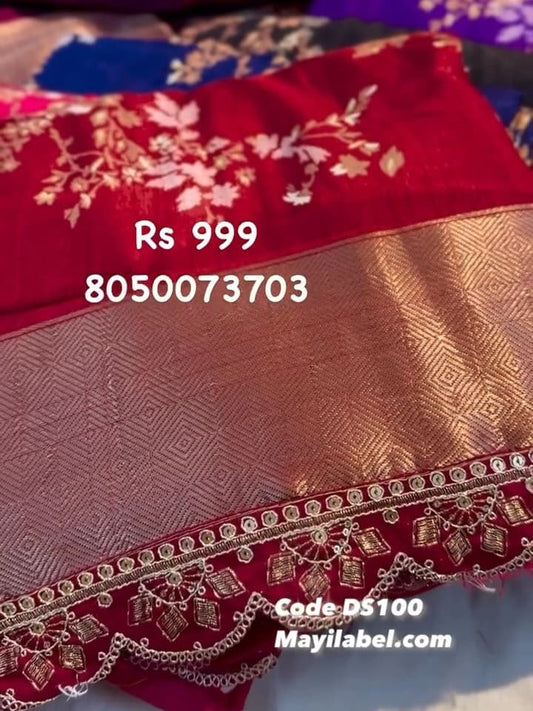 Floral Dola Silk Saree