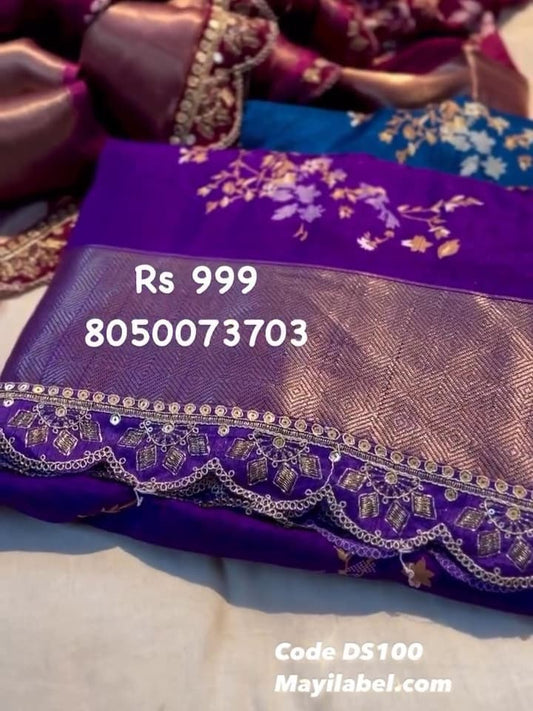 Floral Dola Silk Saree