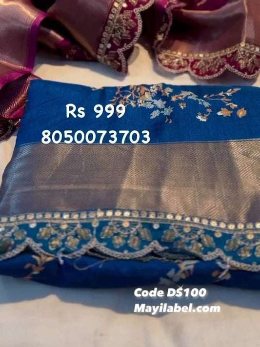 Floral Dola Silk Saree
