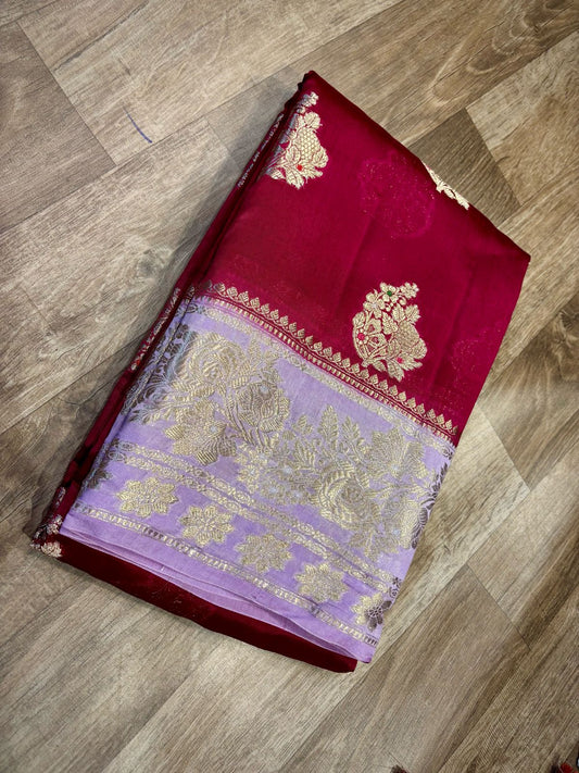 Georgette Mango Pattu Saree