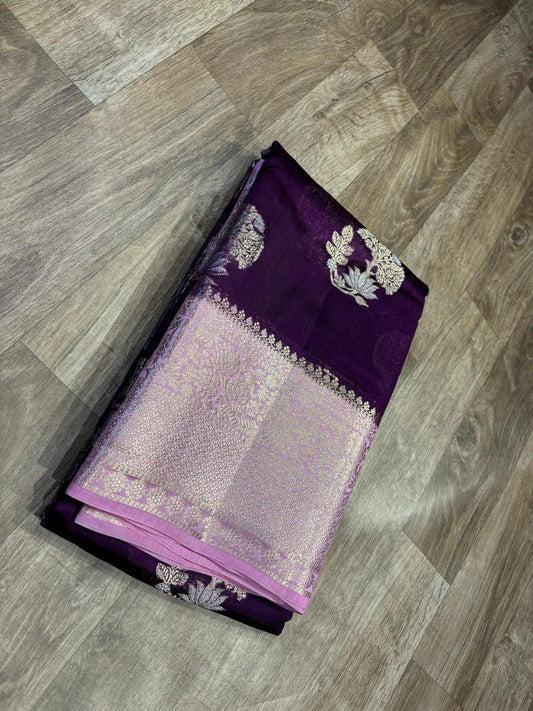 Georgette Mango Pattu Saree