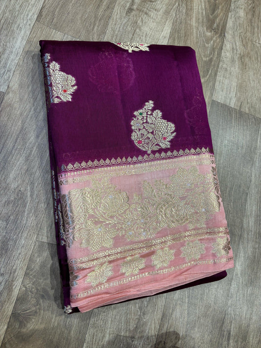 Georgette Mango Pattu Saree