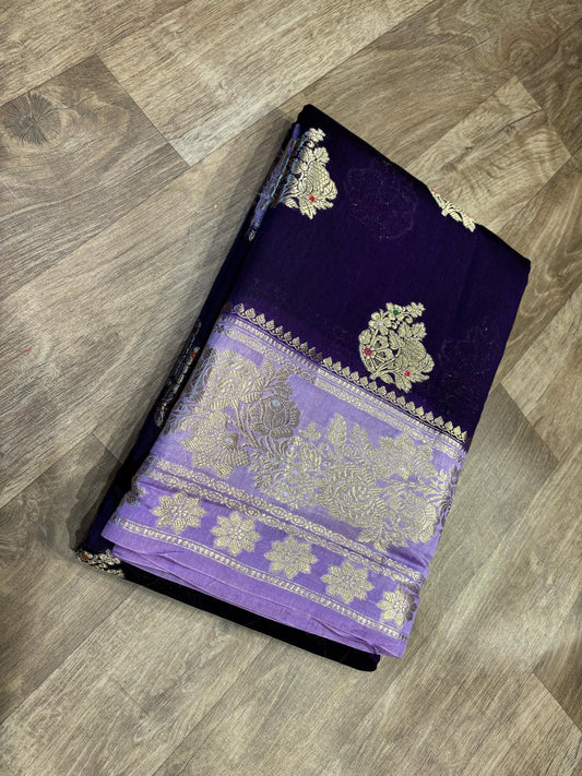 Georgette Mango Pattu Saree