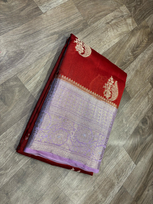 Georgette Mango Pattu Saree