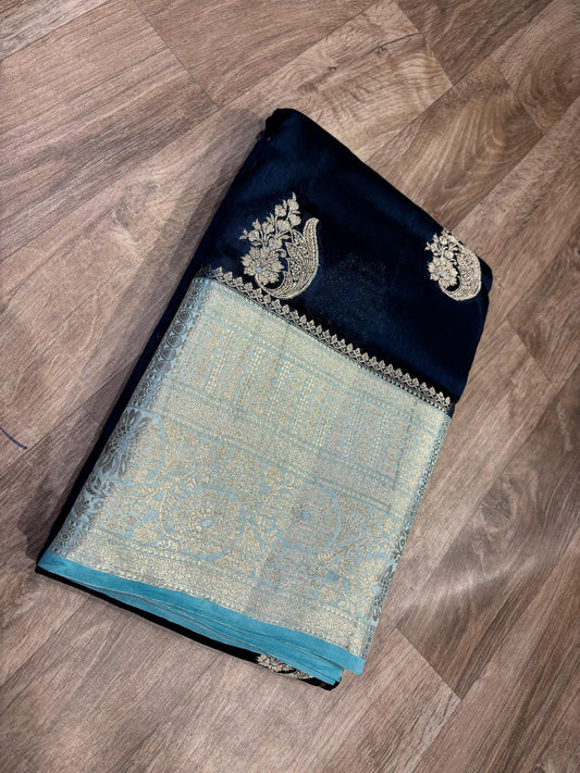 Georgette Mango Pattu Saree