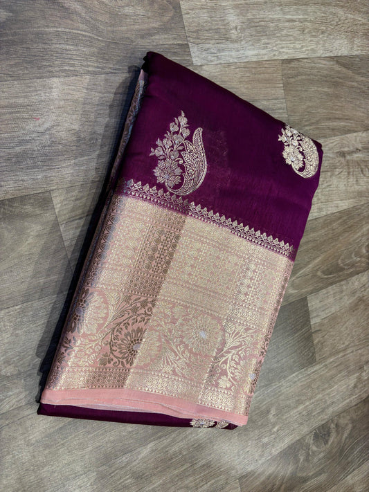 Georgette Mango Pattu Saree