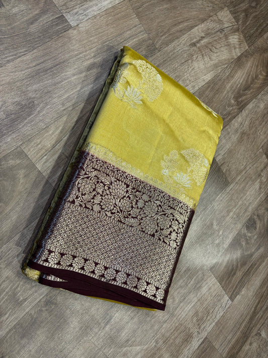 Georgette Mango Pattu Saree