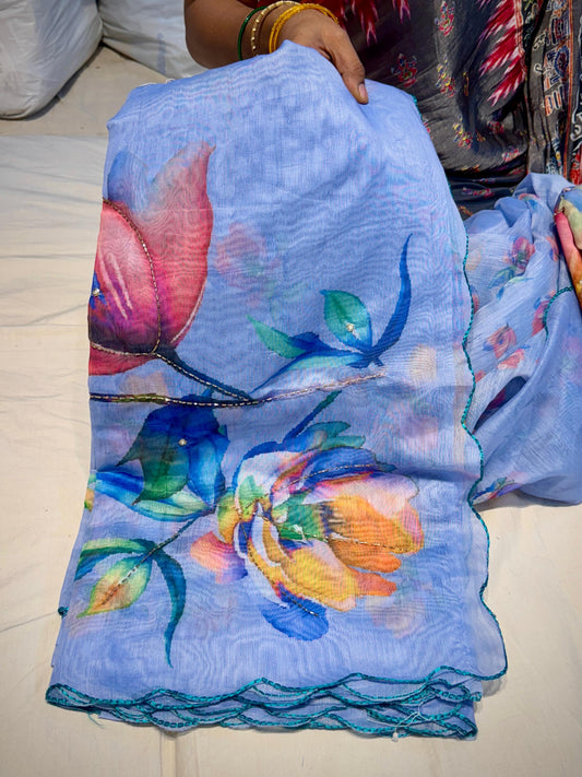 Hand Maggam Work Saree