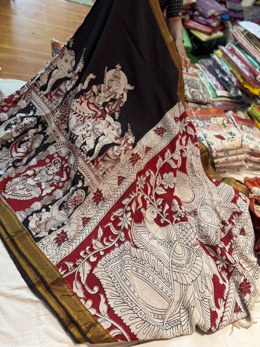 Handmade Pen Kalamkari Silk Saree prebook