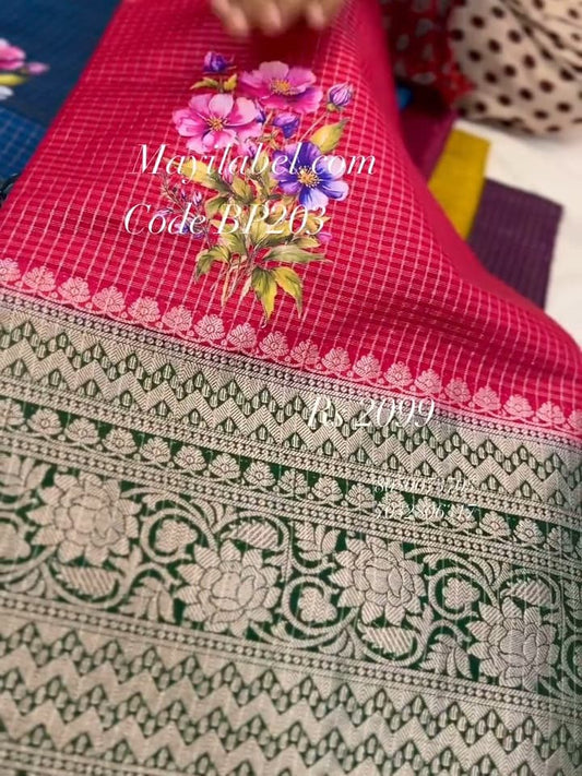 Kanchi Mangalagiri Checks in Banarasi Saree