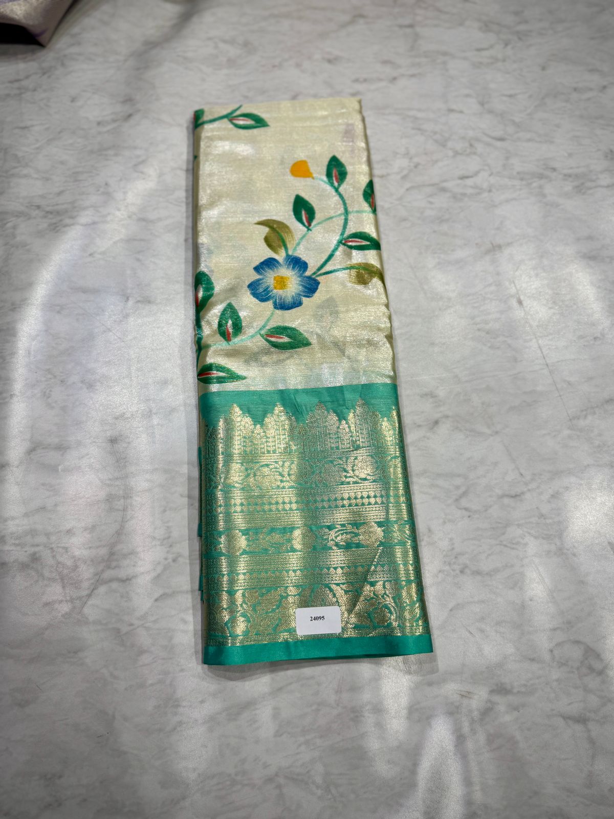 Kanchi Pattu Saree With Hand Paint