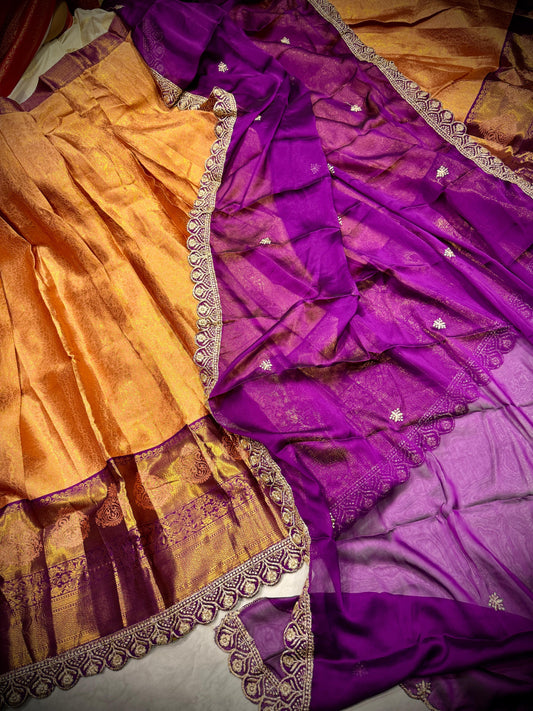 Kanchi Pattu  Semi Stitched Lehenga
