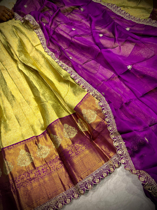 Kanchi Pattu  Semi Stitched Lehenga