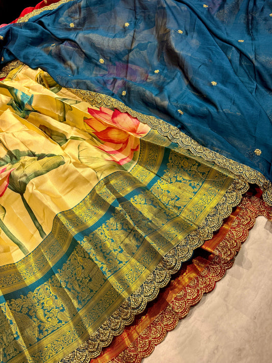 Kanchi Pattu Semi Stitched Lehenga