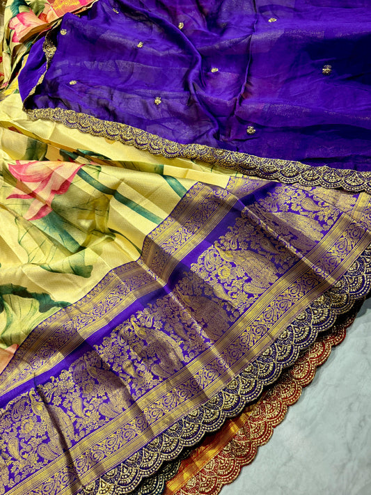 Kanchi Pattu Semi Stitched Lehenga