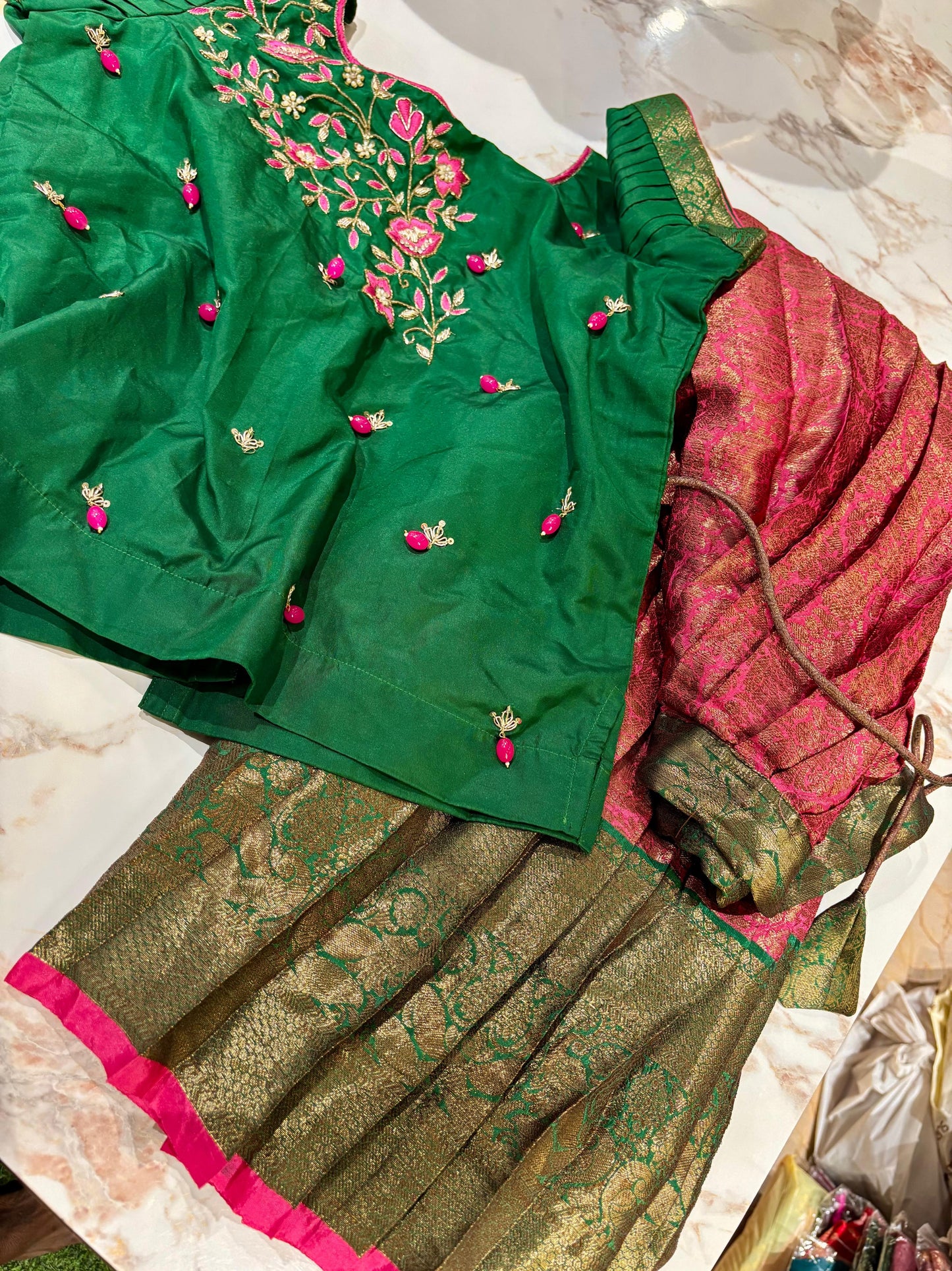 Kids Kanchi Pattu Lehenga