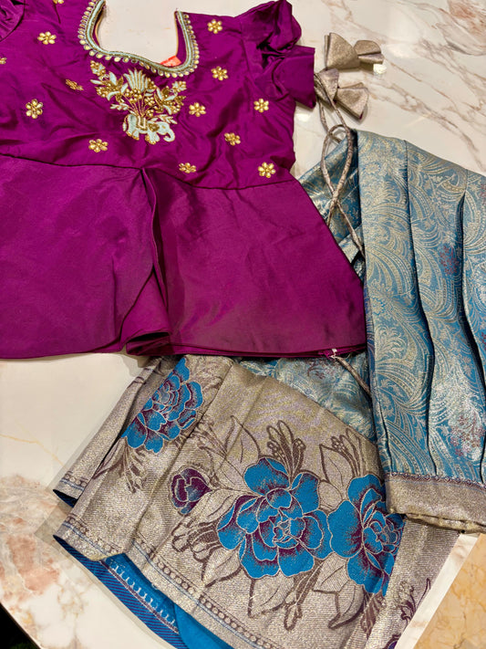 Kids Kanchi Pattu Lehenga