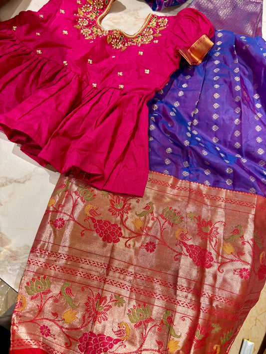 Kids Kanchi Pattu Lehenga