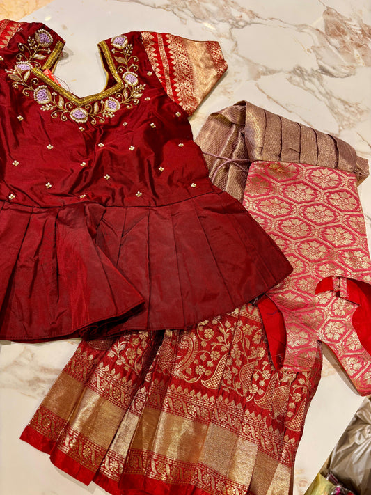 Kids Kanchi Pattu Lehenga